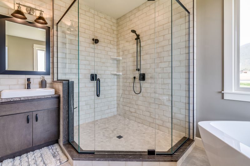 Corner Walk-in Shower with Glass Doors
